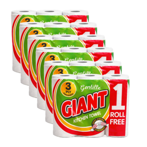 Gentille Giant 3ply Kitchen Rolls - 6 Packs of 3 (18 Rolls)