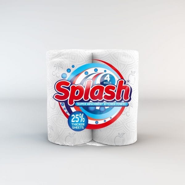 Splash 4 Pack Kitchen Roll