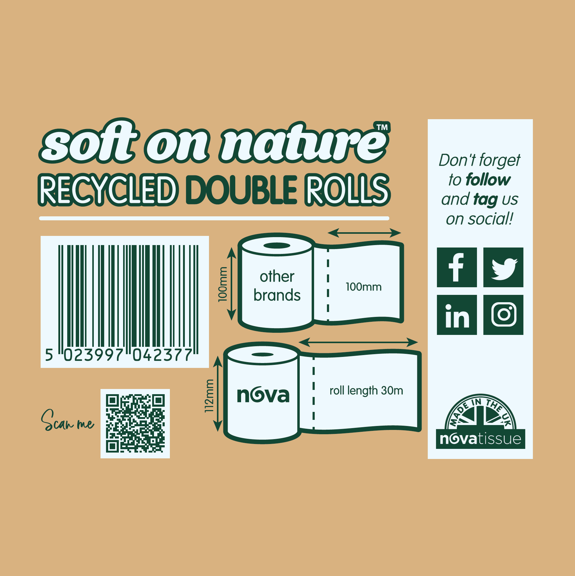 Soft on Nature 3ply Recycled 36 DOUBLE Rolls (Pallet Deal) 30 boxes - Image 3