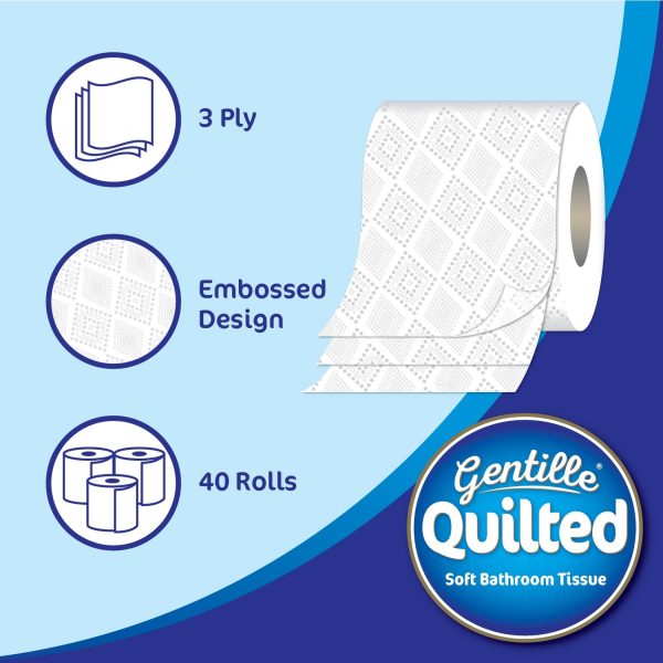 Gentille Quilted 4 Pack, 40 Toilet Rolls