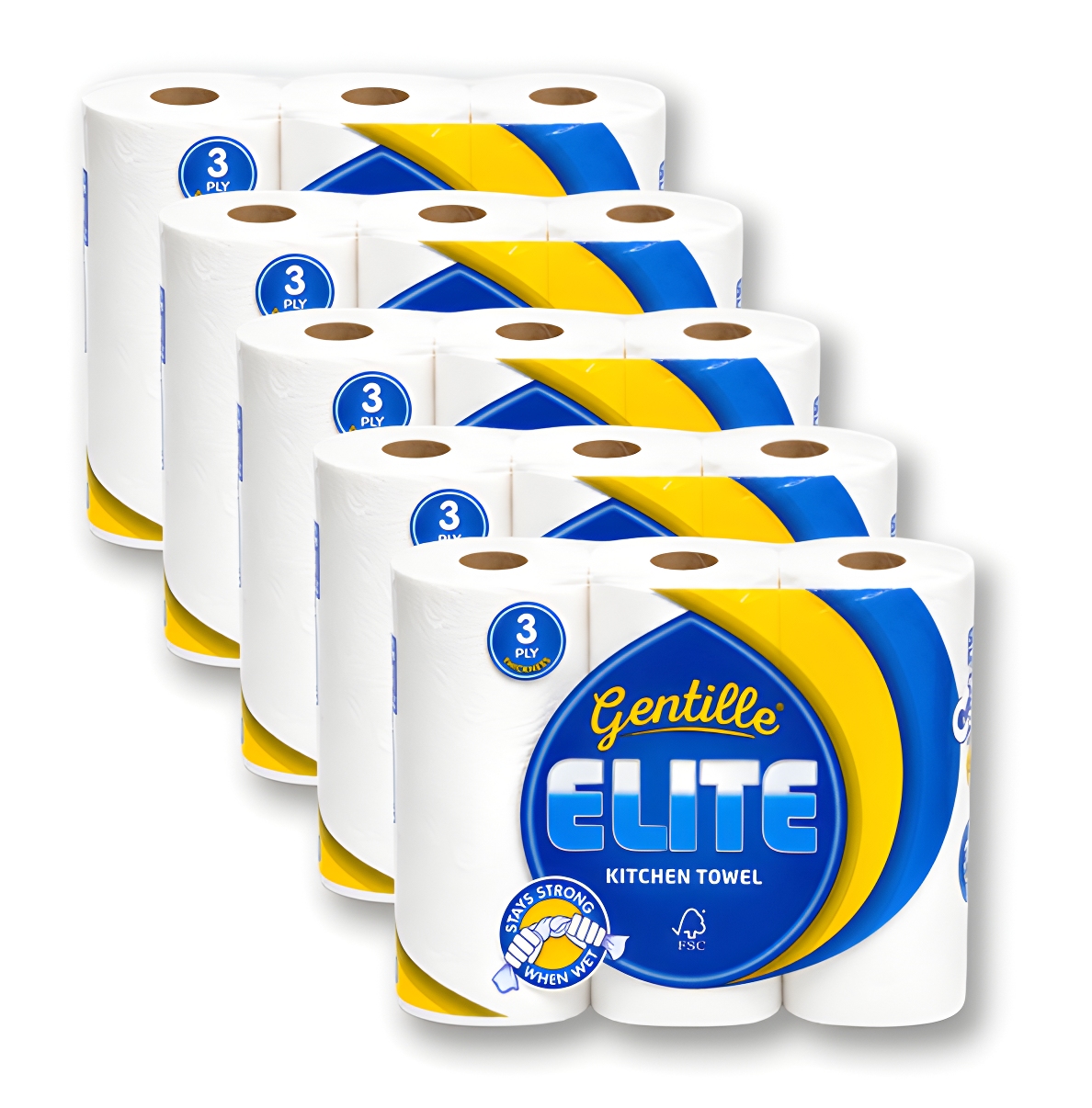Gentille Elite 3ply Kitchen Rolls (Pallet Deal) 360 Packs of 3 - Image 2