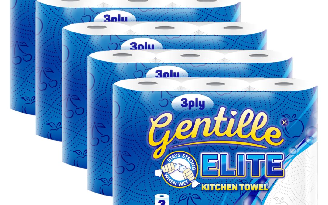 Gentille Elite 3ply Kitchen Rolls – 5 Packs of 3 (15 Rolls)