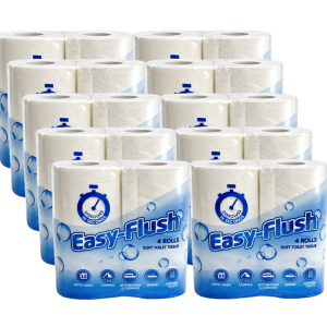 Easy Flush Quick Dissolving Toilet Rolls - 10 packs of 4 (40 Rolls)