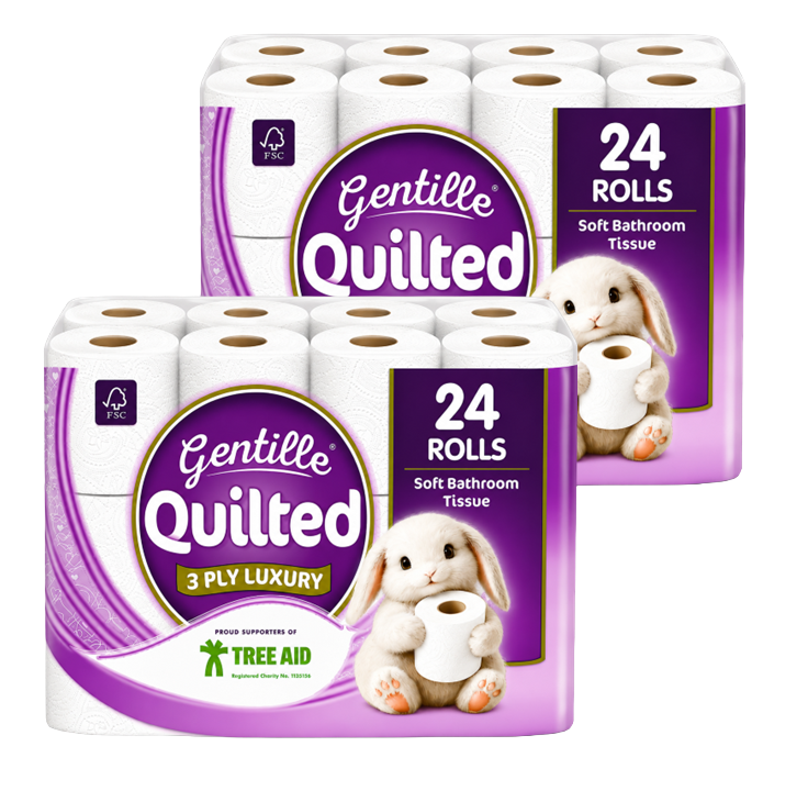 Gentille Quilted 24 Pack 3ply Toilet Roll (Pallet Deal) 114 packs of 24 - Image 2