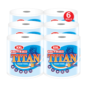 Titan XXL 2ply Jumbo Kitchen Rolls (6 Rolls)