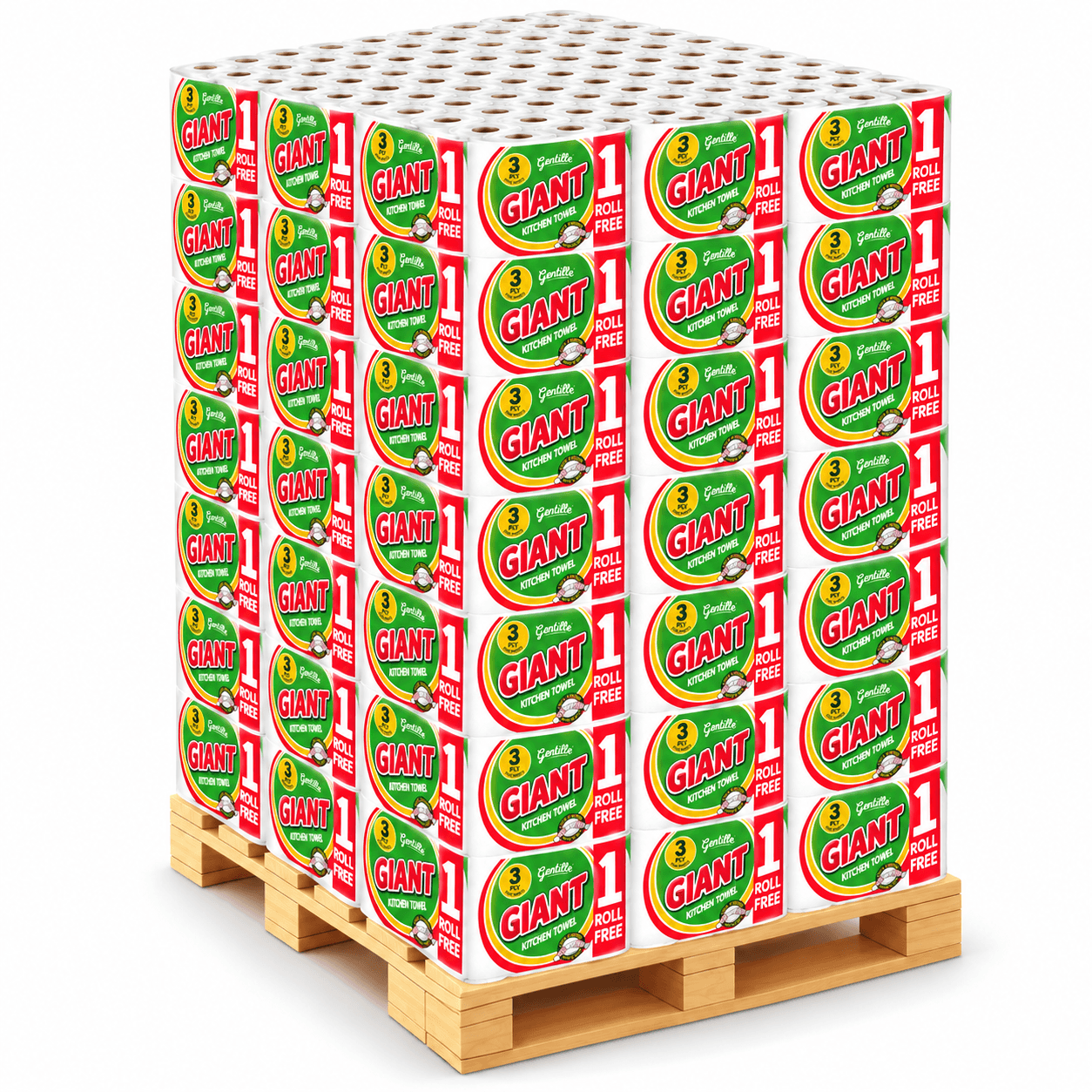 Gentille Giant 3ply Kitchen Rolls (Pallet Deal) 252 packs of 3