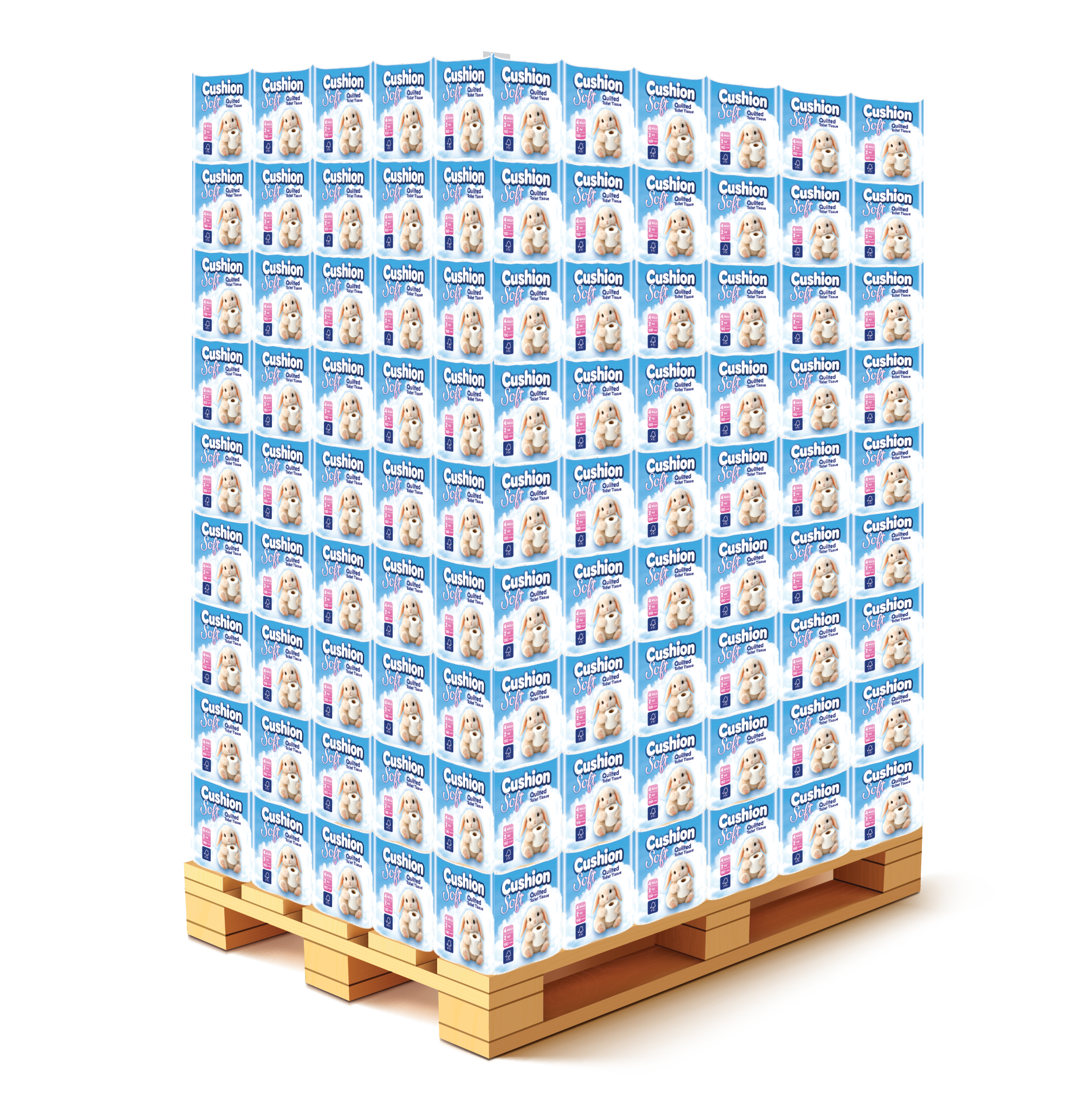 Cushion Soft 4 Pack 2ply Toilet Roll (Pallet Deal) 600 packs of 4