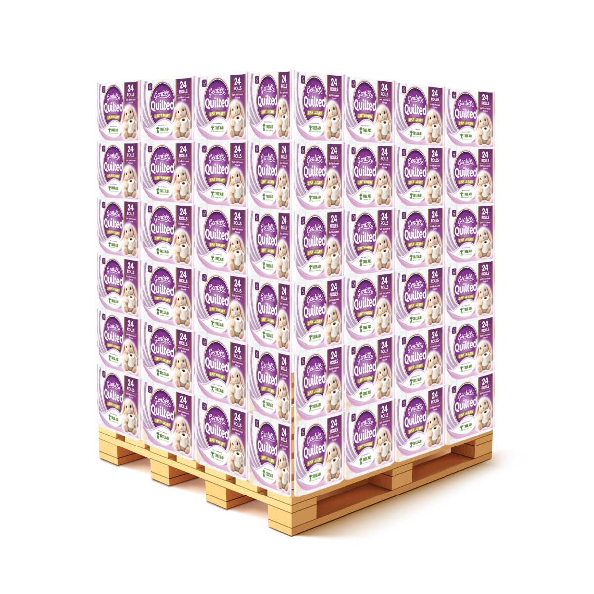 Gentille Quilted 24 Pack 3ply Toilet Roll (Pallet Deal) 114 packs of 24