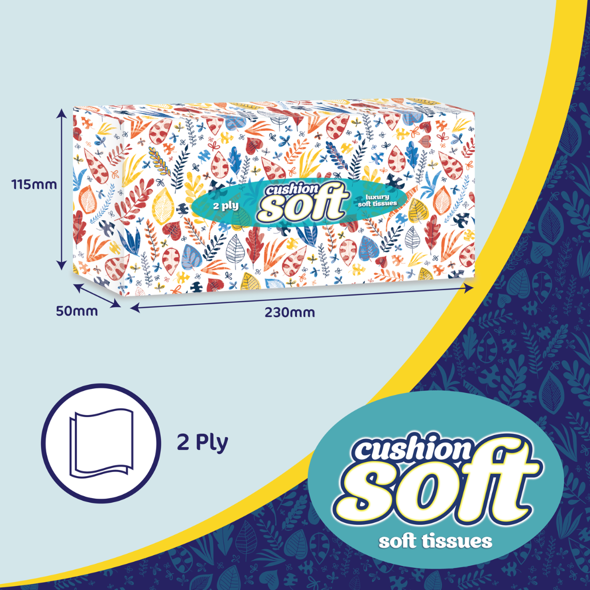 Cushion Soft 2ply Facial Tissues - 24 Regular Boxes (100 sheets each) - Image 3