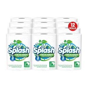 Splash Soft on Nature Jumbo 3ply Kitchen Rolls (12 Rolls)