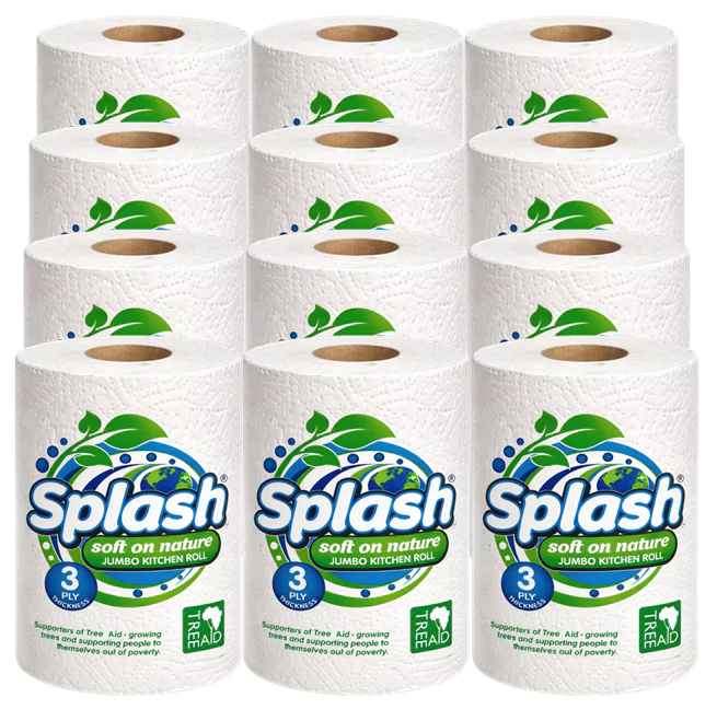 Splash Soft on Nature Jumbo 3ply Kitchen Rolls (12 Rolls)