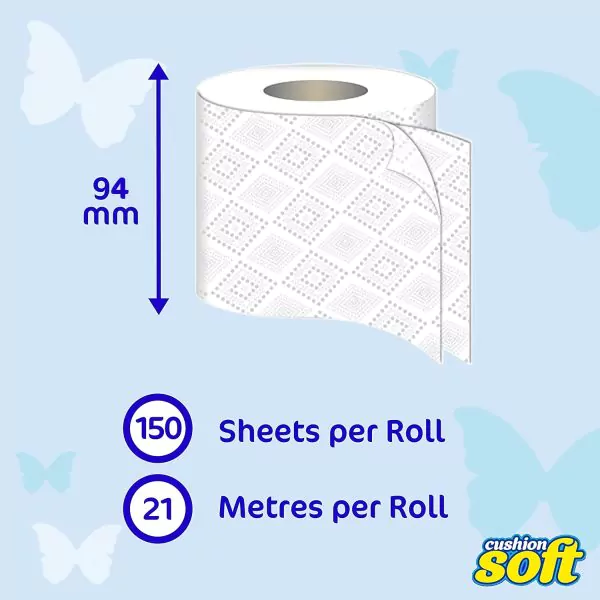 Cushion Soft 2ply Toilet rolls - 3 Packs of 18 (54 Rolls) - Image 3