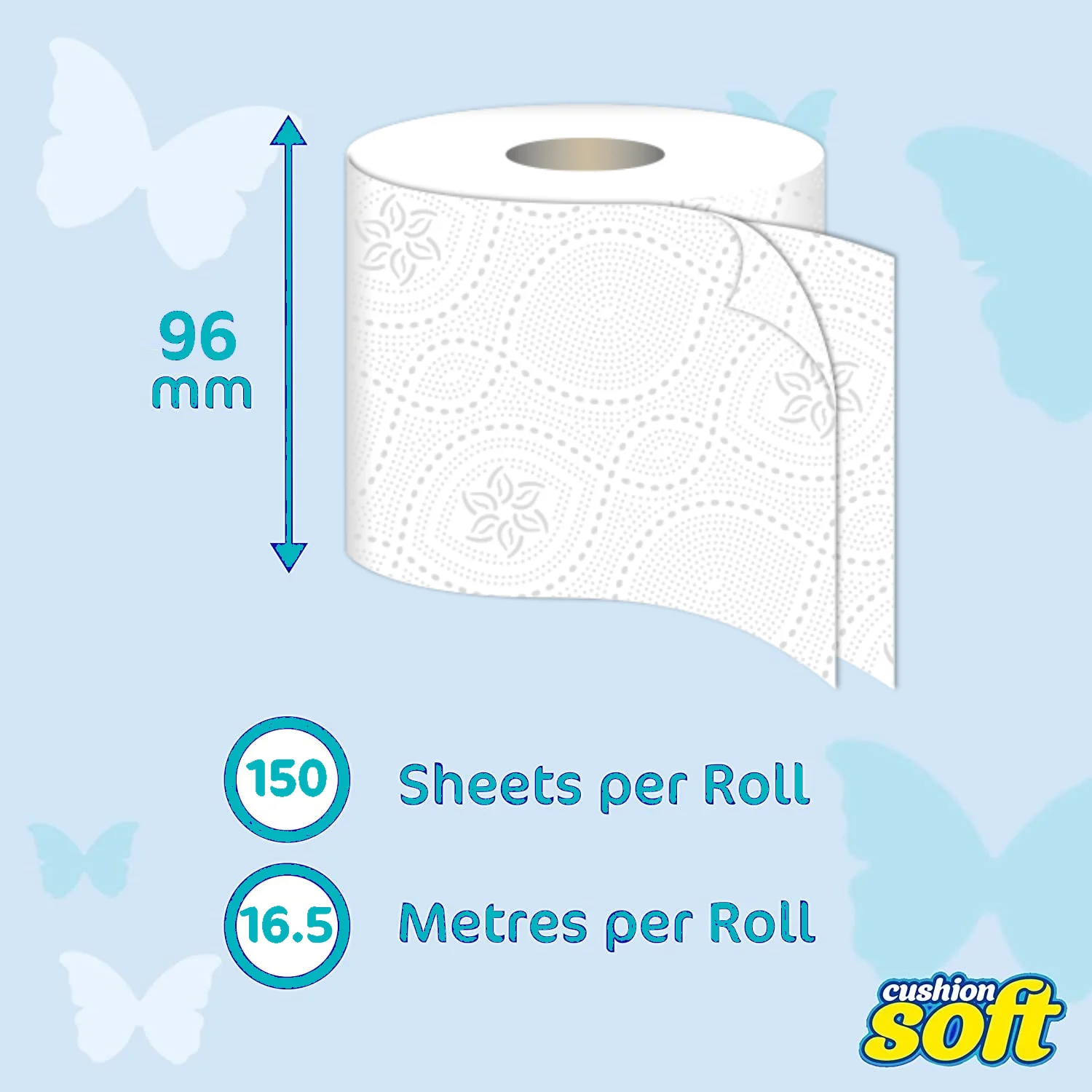 Cushion Soft 2ply Toilet rolls - 3 Packs of 18 (54 Rolls) - Image 3