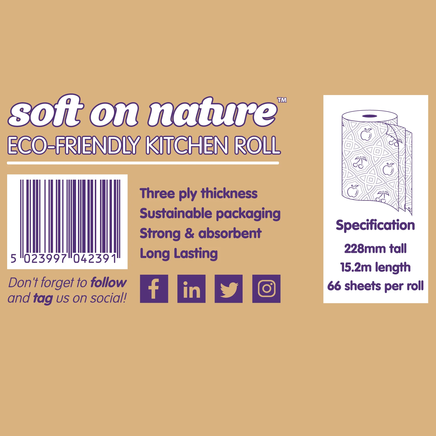 Soft on Nature, 14 Loose 3ply Kitchen Rolls (Pallet Deal) 30 boxes - Image 3