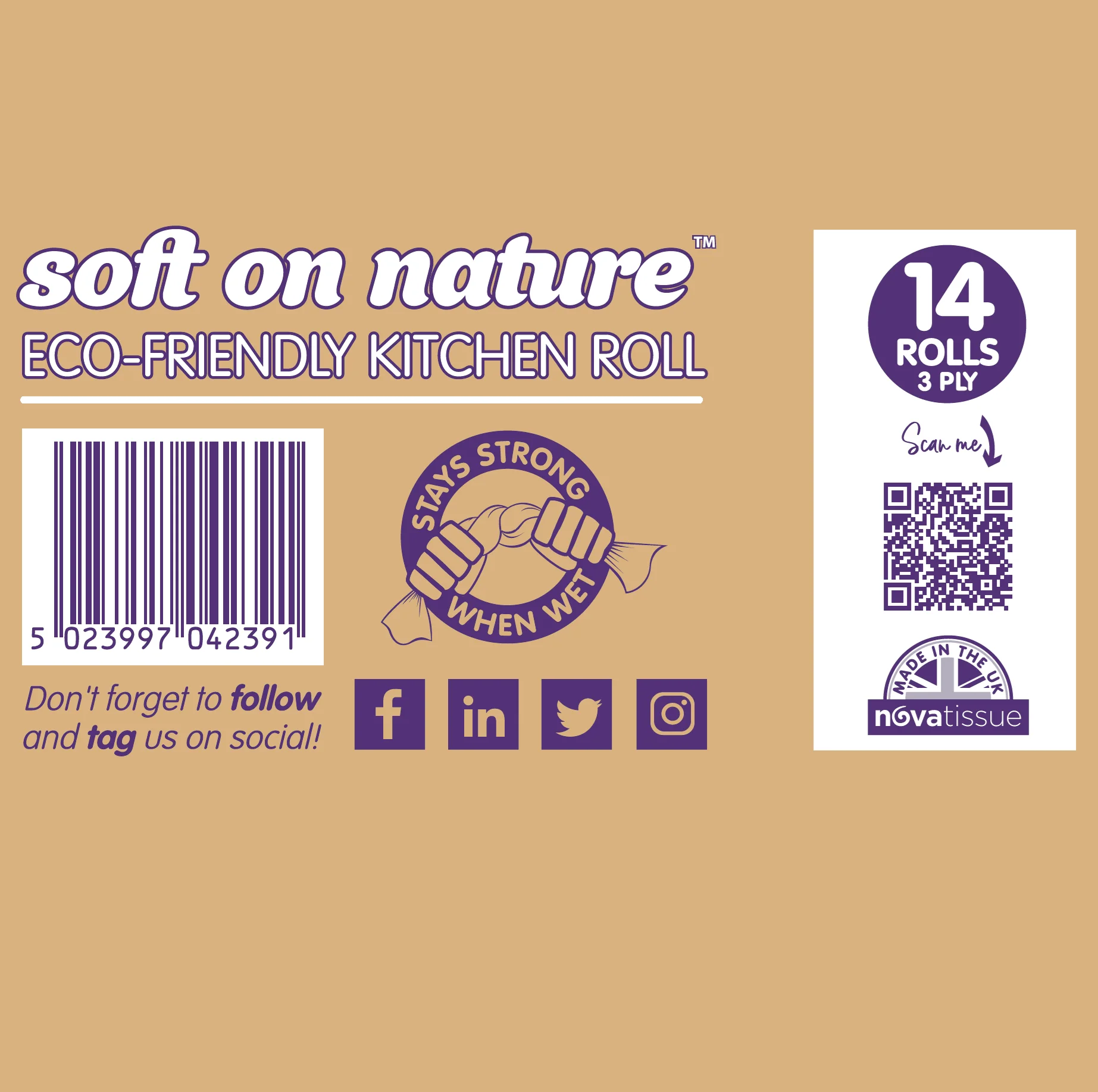 Soft on Nature, 14 Loose 3ply Kitchen Rolls (Pallet Deal) 30 boxes - Image 2