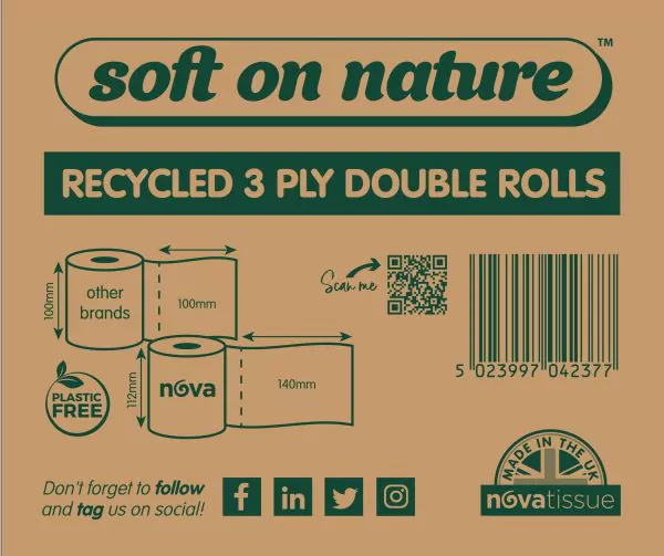 Soft on Nature 3ply Recycled 36 DOUBLE Rolls - Image 2