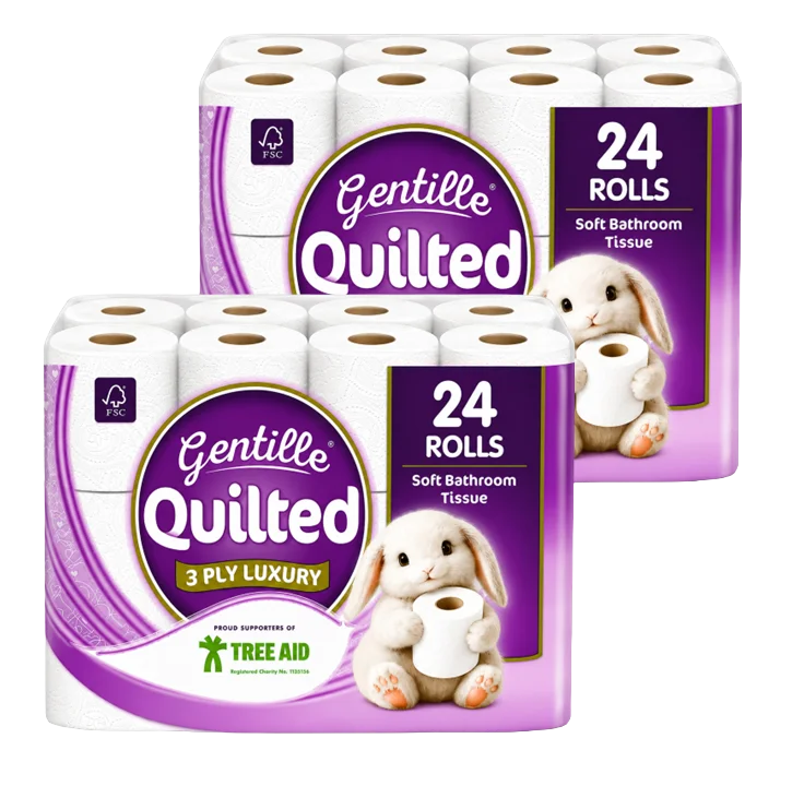 Gentille Quilted 24 Pack 3ply Toilet Roll (Pallet Deal) 114 packs of 24 - Image 2