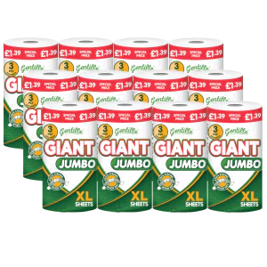 Gentille Giant Jumbo 3ply Kitchen Rolls - (12 Rolls)