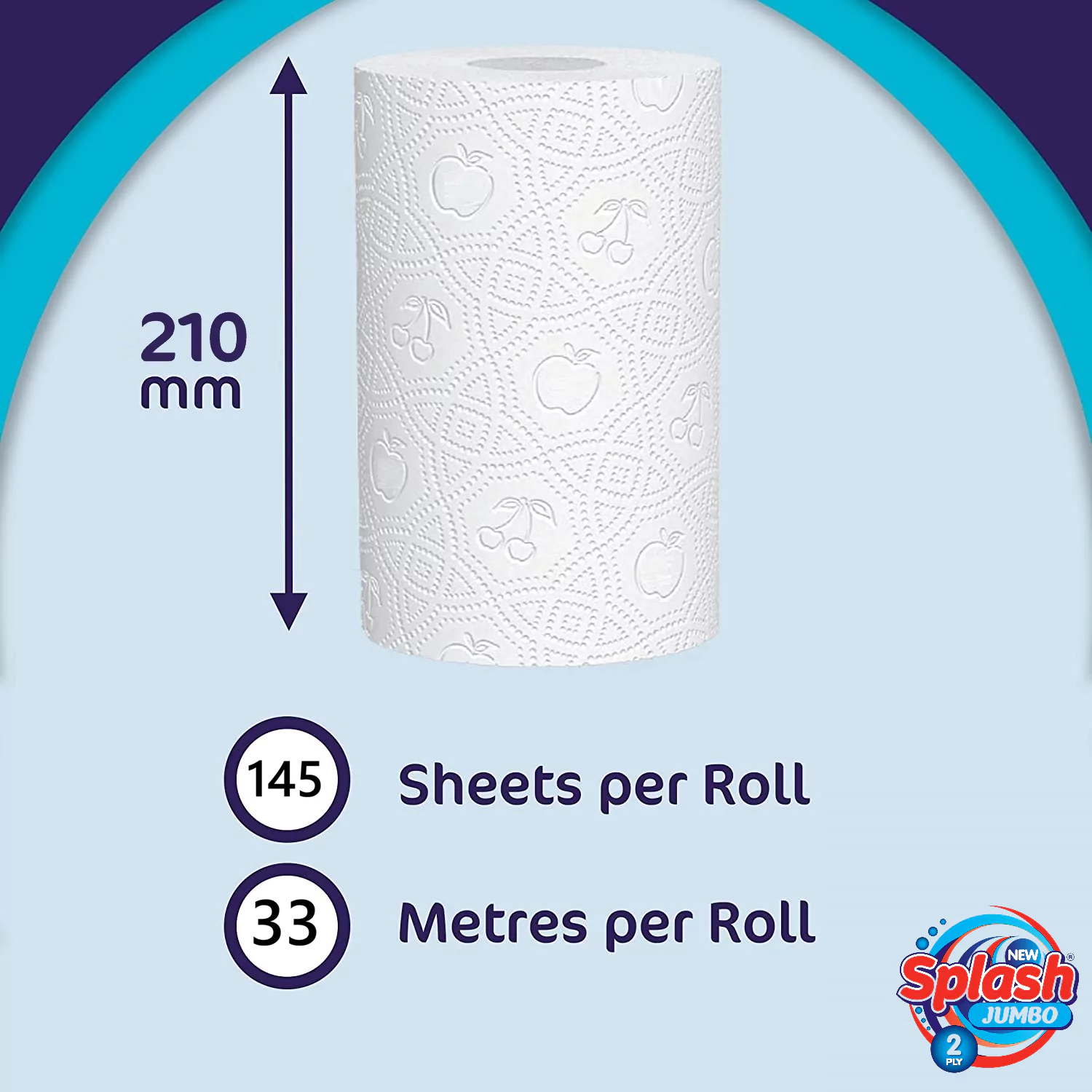 Splash Jumbo 2ply Kitchen Rolls (12 Rolls) - Image 3