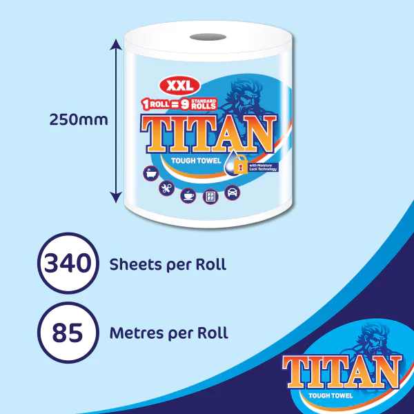 Titan XXL 2ply Jumbo Kitchen Rolls (6 Rolls) - Image 2