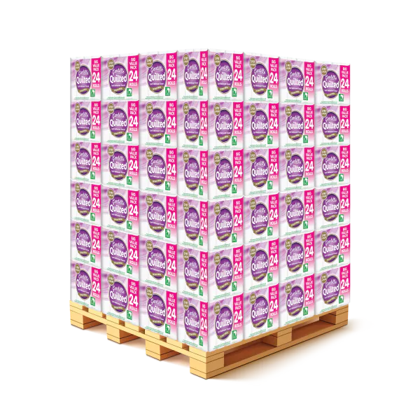 Gentille Quilted 24 Pack 3ply Toilet Roll (Pallet Deal) 114 packs of 24