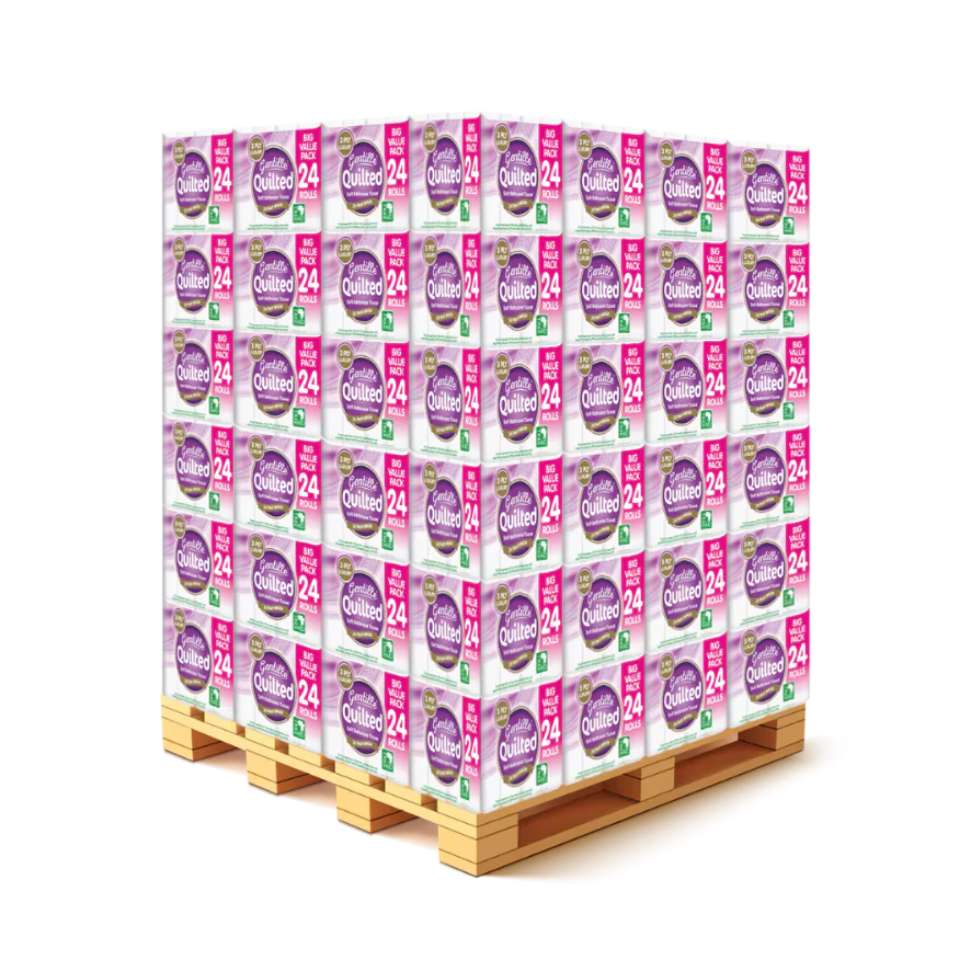 Gentille Quilted 24 Pack 3ply Toilet Roll (Pallet Deal) 114 packs of 24