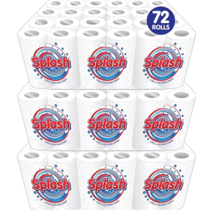 Splash 4 Pack 2ply Kitchen Rolls – 18 Packs of 4 (72 Rolls, Bulk)
