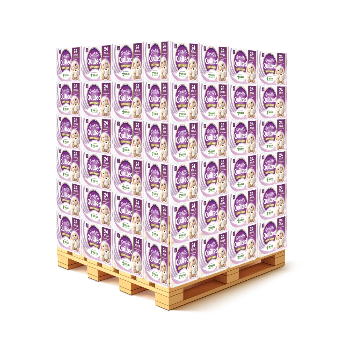 Gentille Quilted 24 Pack 3ply Toilet Roll (Pallet Deal) 114 packs of 24