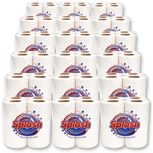 Splash 4 Pack 2ply Kitchen Rolls – 18 Packs of 4 (72 Rolls, Bulk)