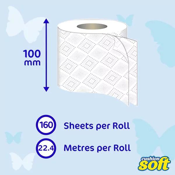 Cushion Soft 2ply Toilet rolls - 10 Packs of 4 (40 Rolls) - Image 3