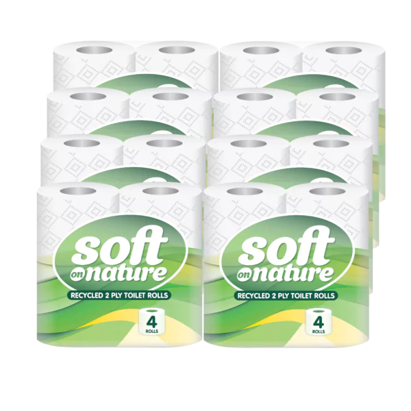Soft on Nature Recycled Toilet Rolls - 8 packs of 4 (32 Rolls)
