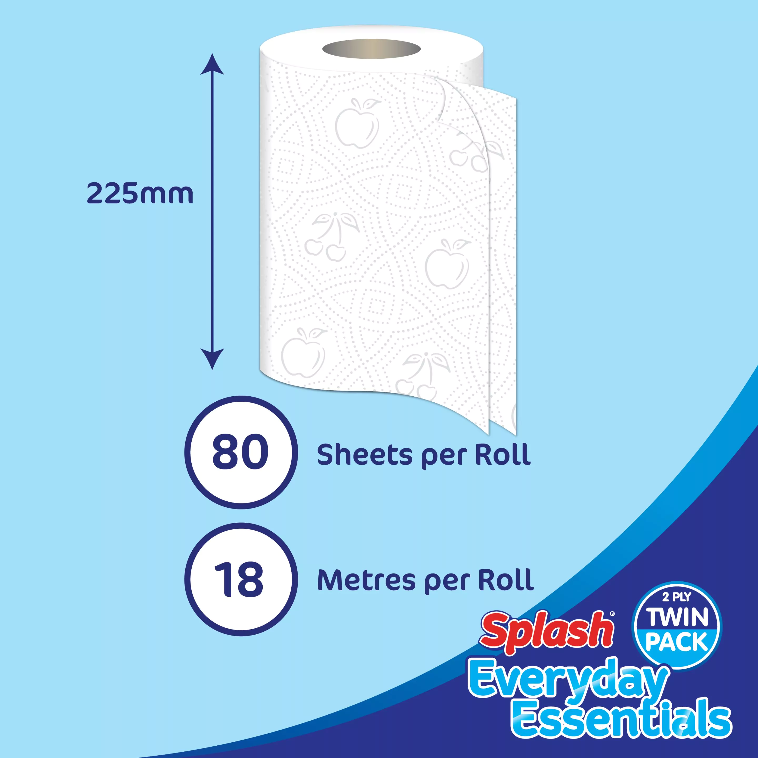Splash Jumbo Everyday Essential Kitchen Rolls - 10 Packs of 2 (20 Rolls) - Image 3
