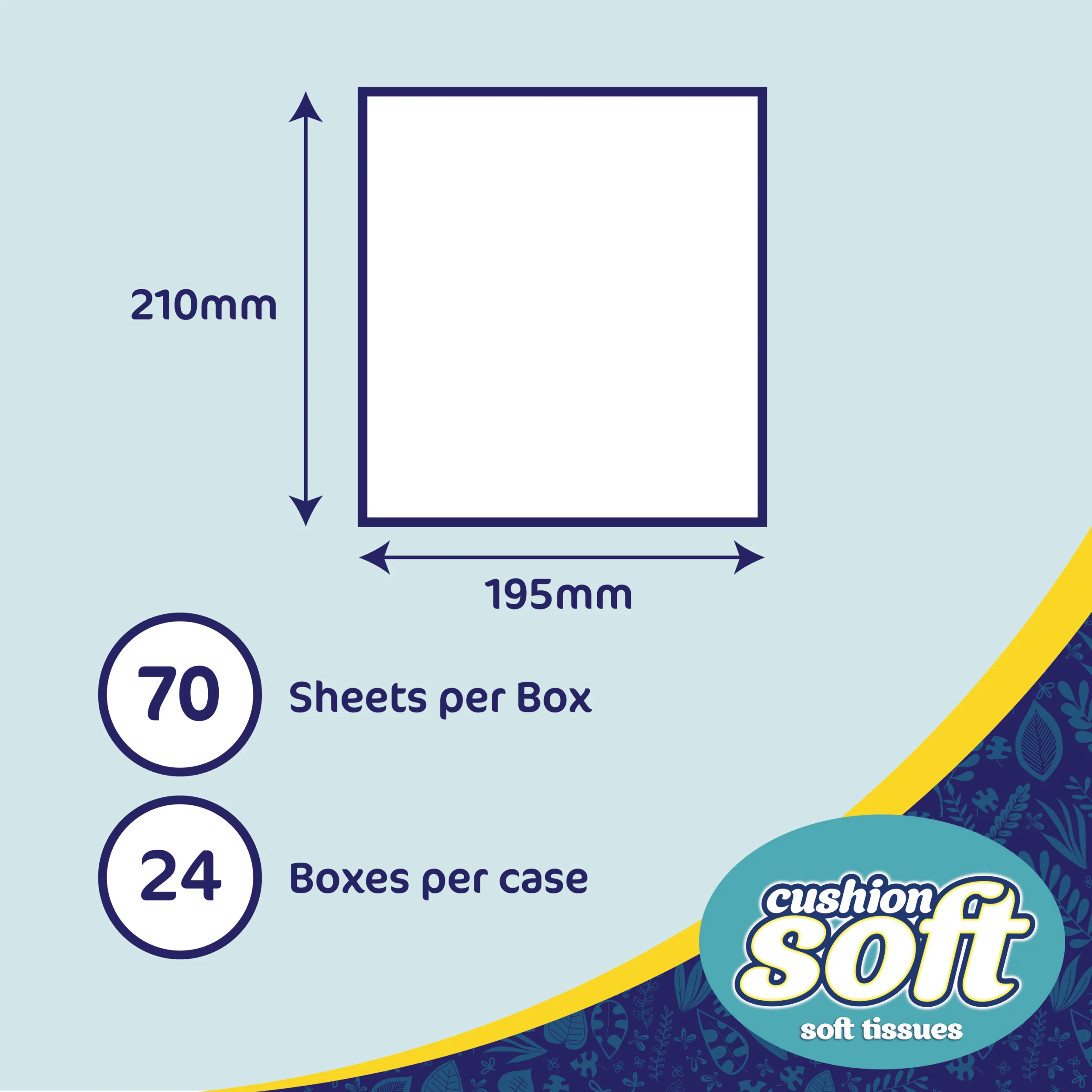 Cushion Soft 2ply Facial Tissues - 24 Cube Boxes (70 sheets each) - Image 2
