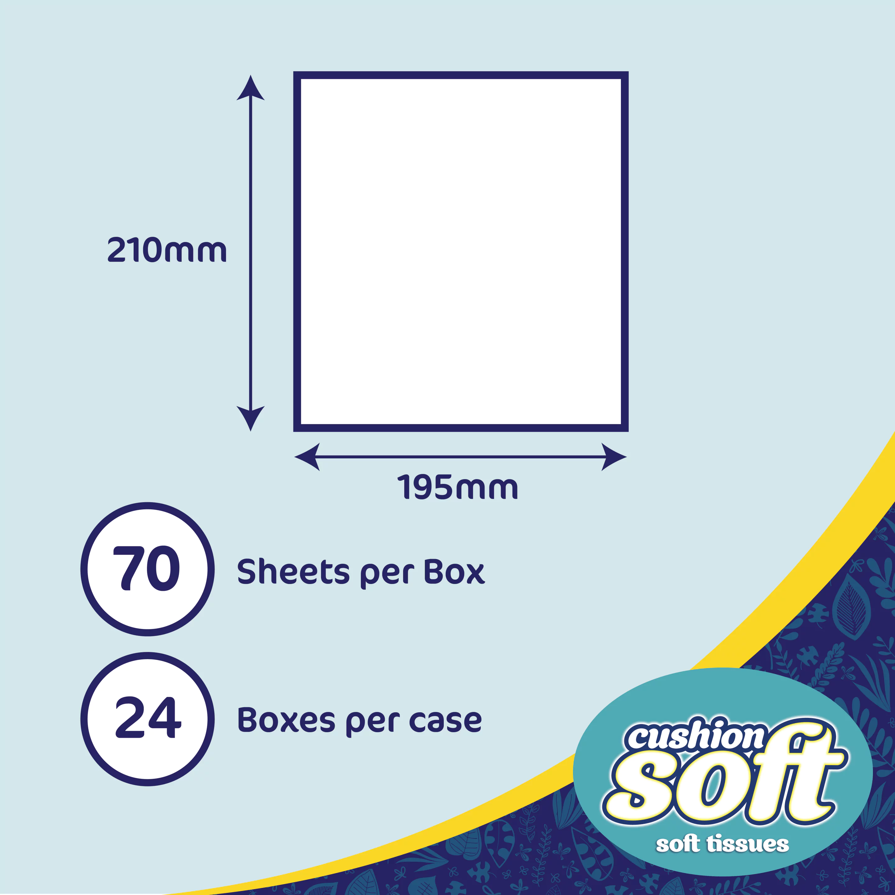 Cushion Soft 2ply Facial Tissues - 24 Cube Boxes (70 sheets each) - Image 2