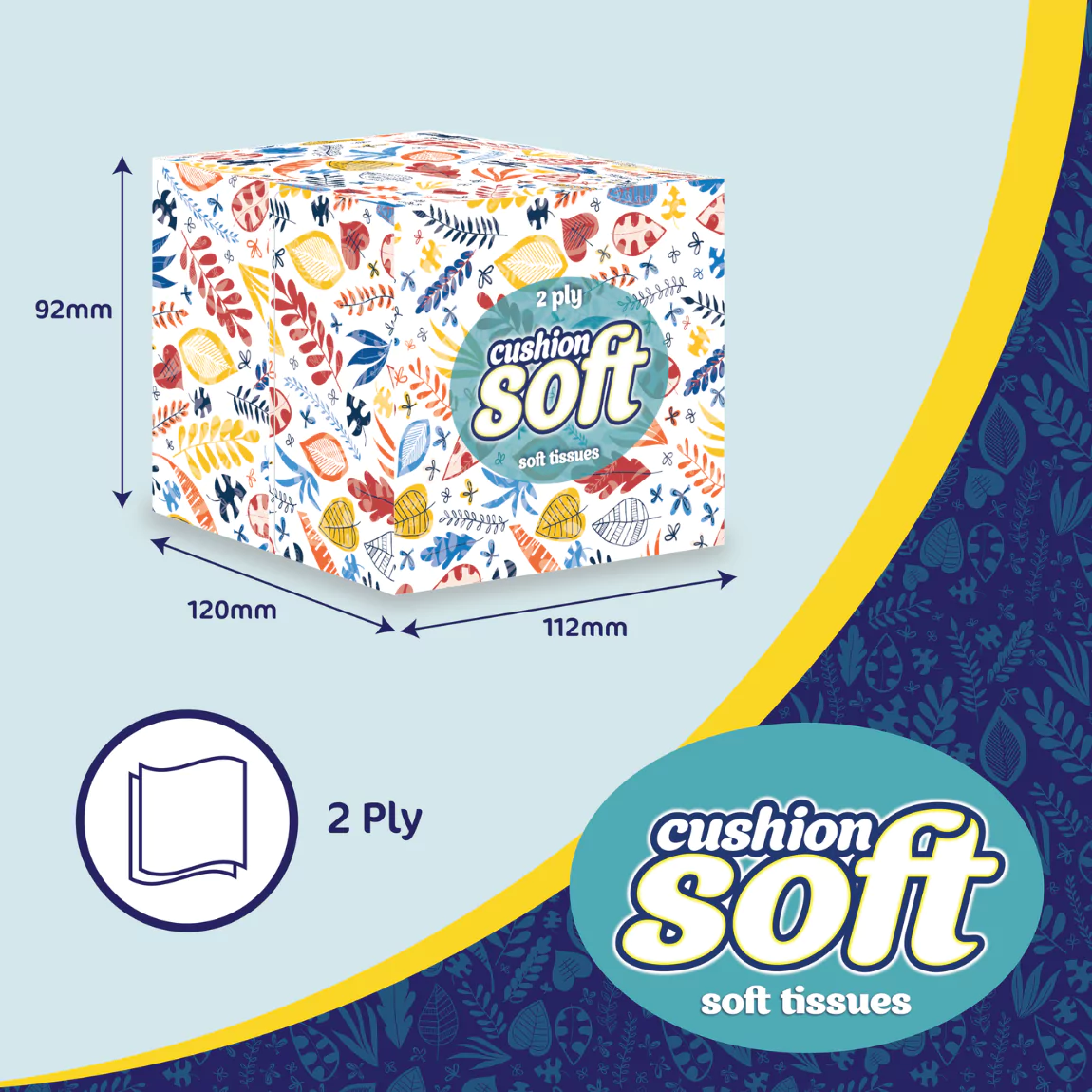 Cushion Soft 2ply Facial Tissues - 24 Cube Boxes (70 sheets each) - Image 3