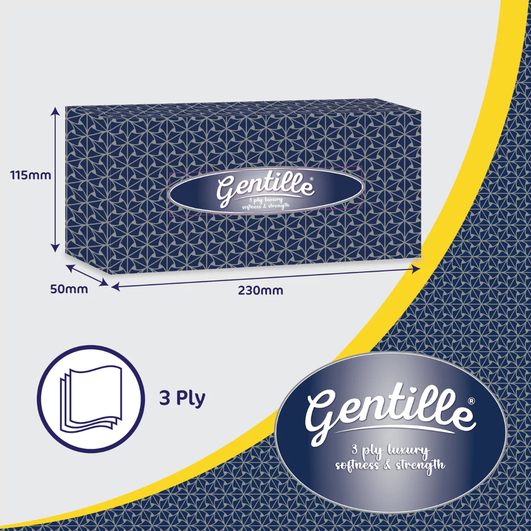 Gentille 3ply Facial Tissues - 24 Regular Boxes (70 sheets each) - Image 3
